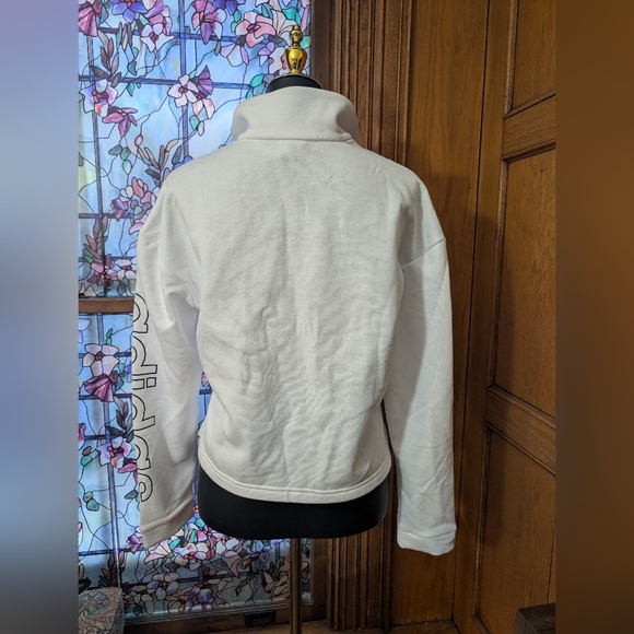 Adidas Women's White Quarter-Zip Sweatshirt - Picture 3 of 5